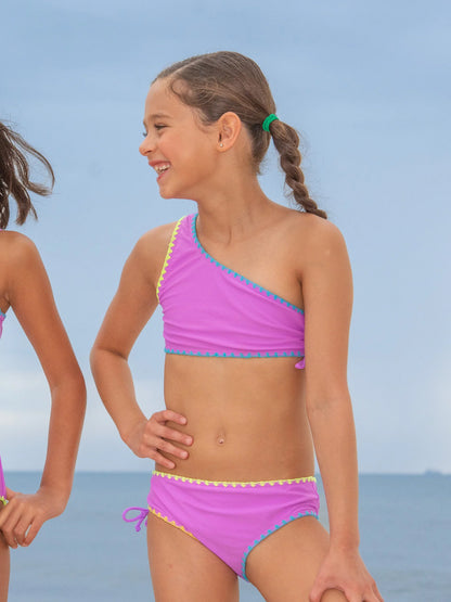 One shoulder, stitched trim Two piece bikini - KIDDING | Kids | Teens | Moms