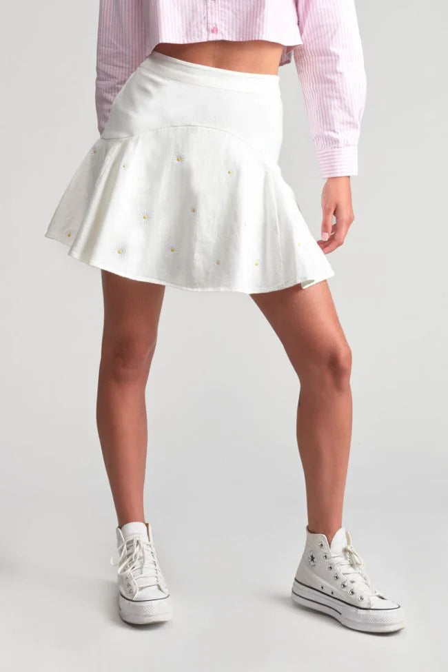 Skirt short with daisy embroidery - KIDDING | Kids | Teens | Moms