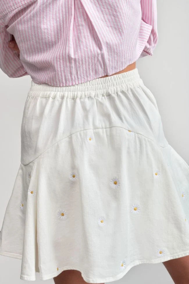 Skirt short with daisy embroidery - KIDDING | Kids | Teens | Moms