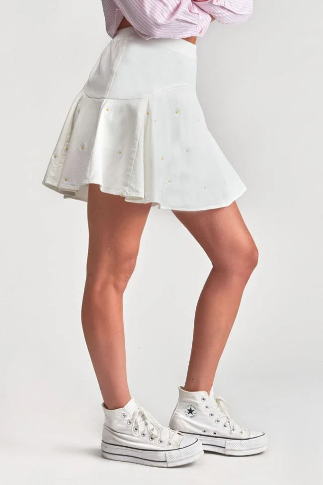 Skirt short with daisy embroidery - KIDDING | Kids | Teens | Moms