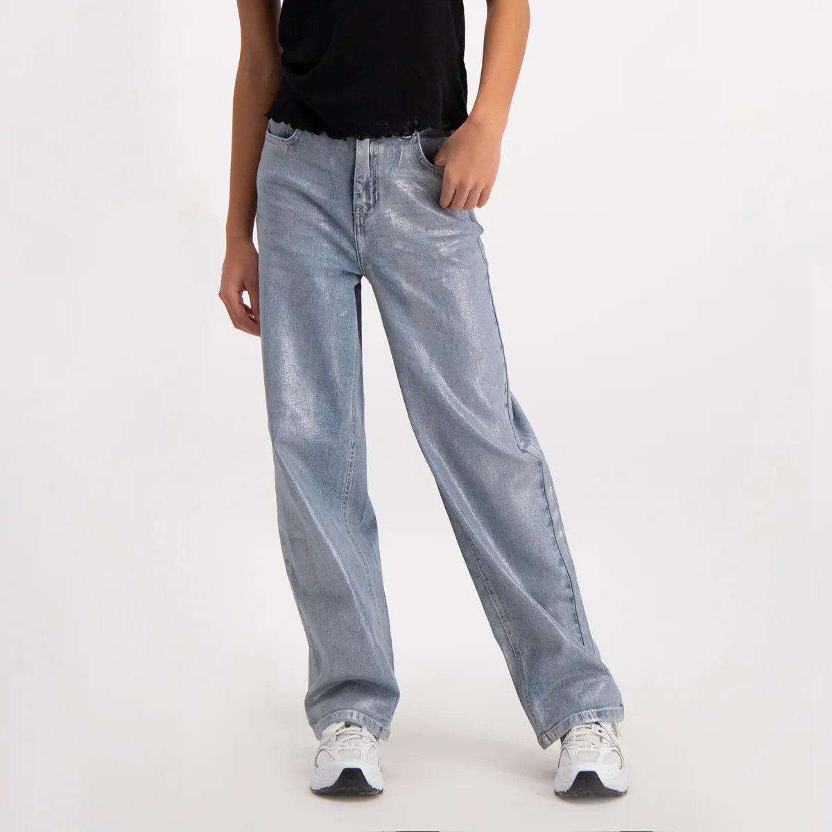 Silver foil denim Jeans