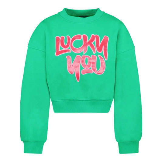 Lucky You cropped green Sweat