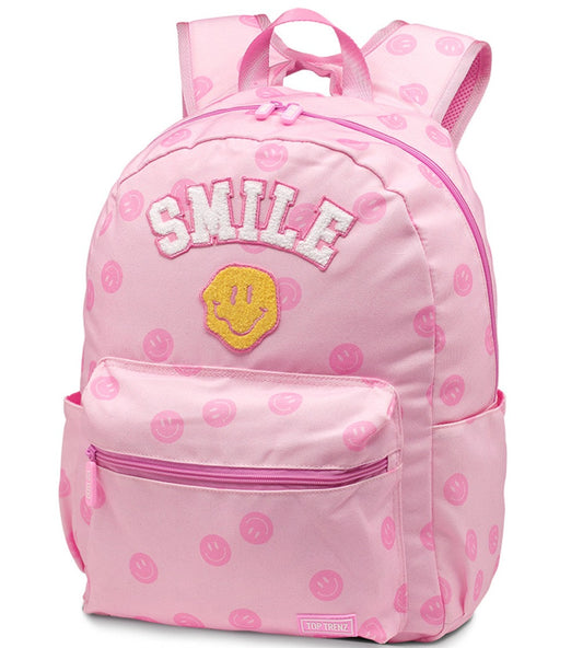 Pink Happy Backpack with Patches - KIDDING | Kids | Teens | Moms