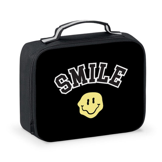 Black Happy Lunch Bag with Patches - KIDDING | Kids | Teens | Moms