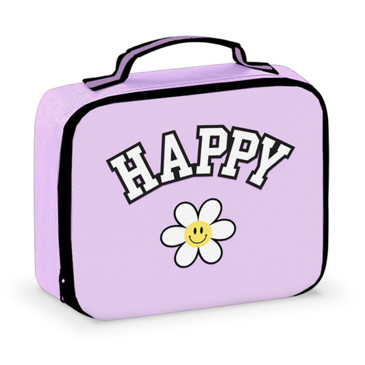 Purple Happy Lunch Bag with Patches - KIDDING | Kids | Teens | Moms