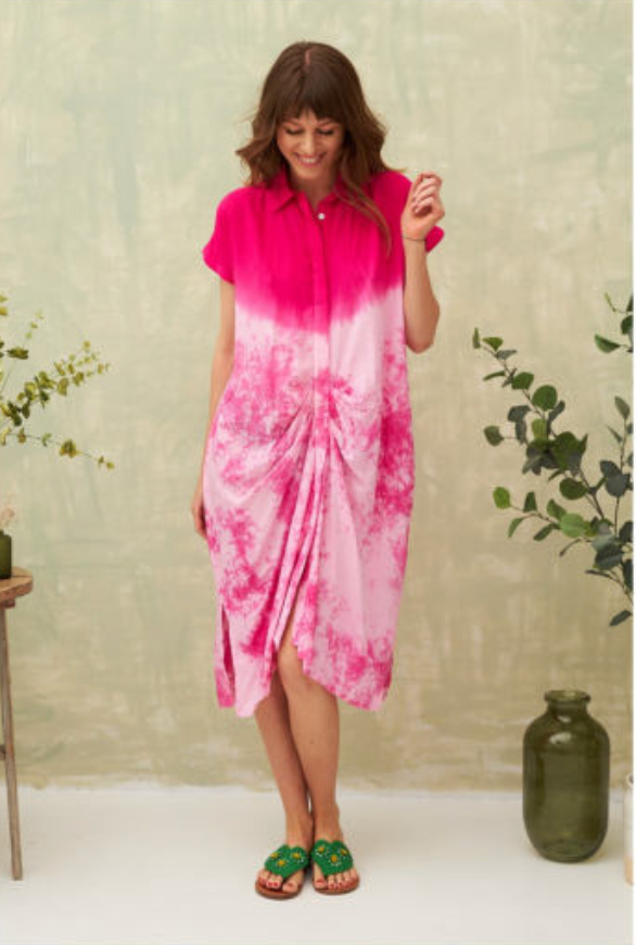 Tie Die pink shirt Dress with a twist - KIDDING | Kids | Teens | Moms