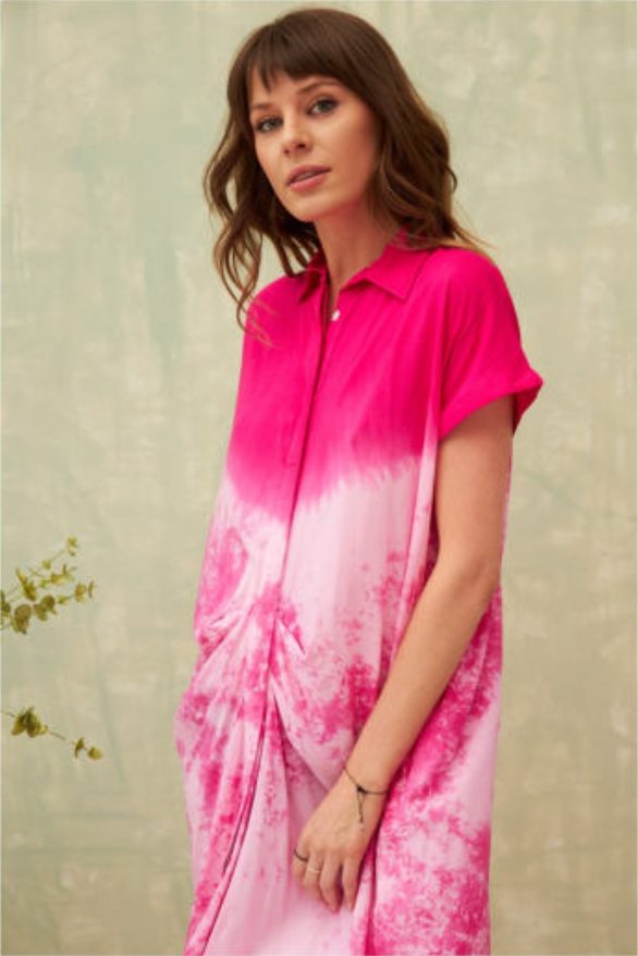 Tie Die pink shirt Dress with a twist - KIDDING | Kids | Teens | Moms