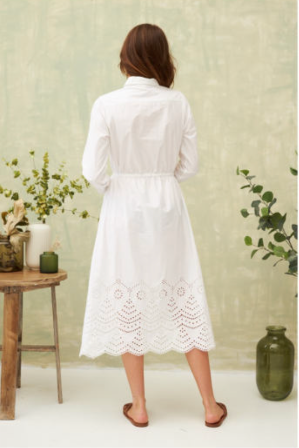 Long white dress with Embroidery on the bottom - KIDDING | Kids | Teens | Moms