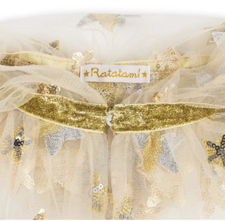 The Embroidered Fairy Cape – Gold and Silver