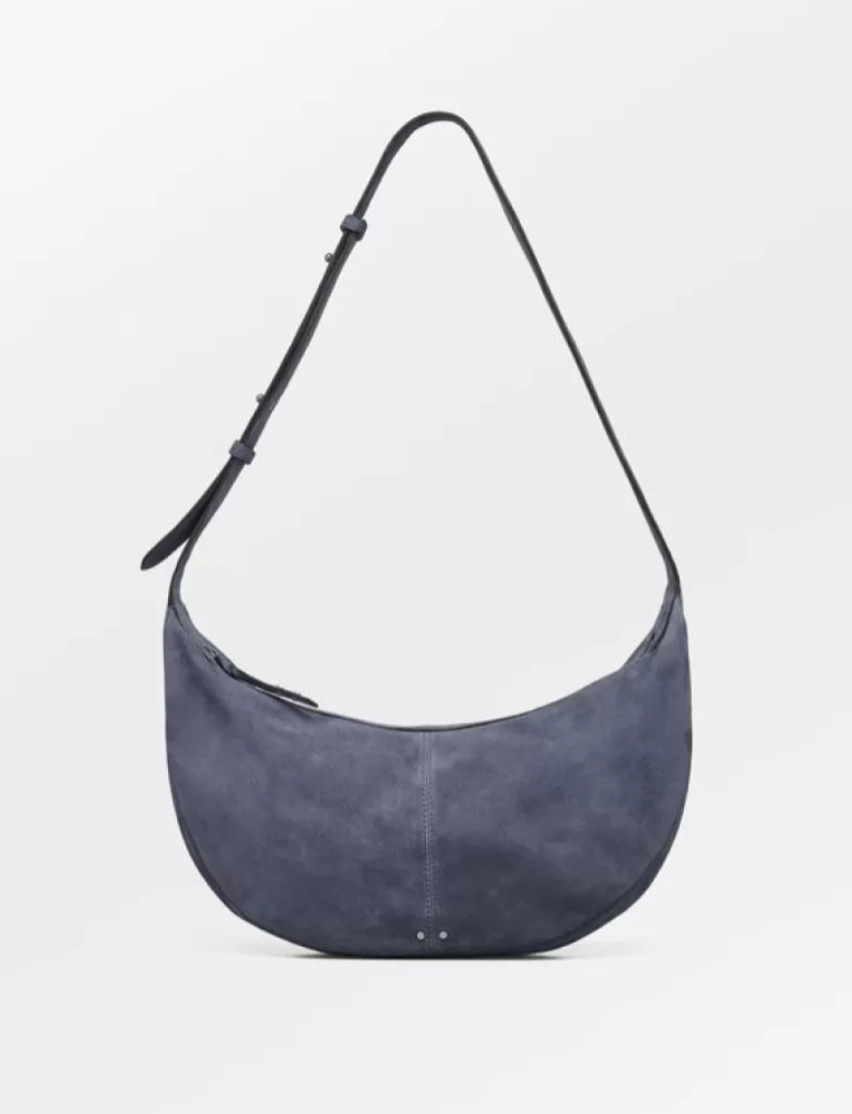 Suede dark blue Moon Bag