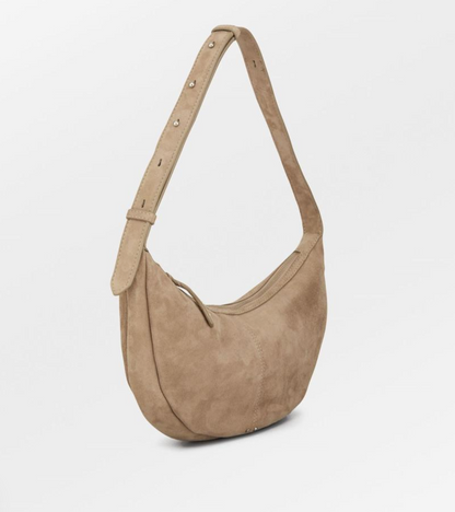 Suede light beige Moon Bag