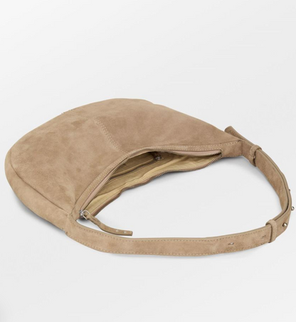 Suede light beige Moon Bag