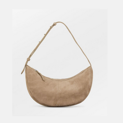 Suede light beige Moon Bag