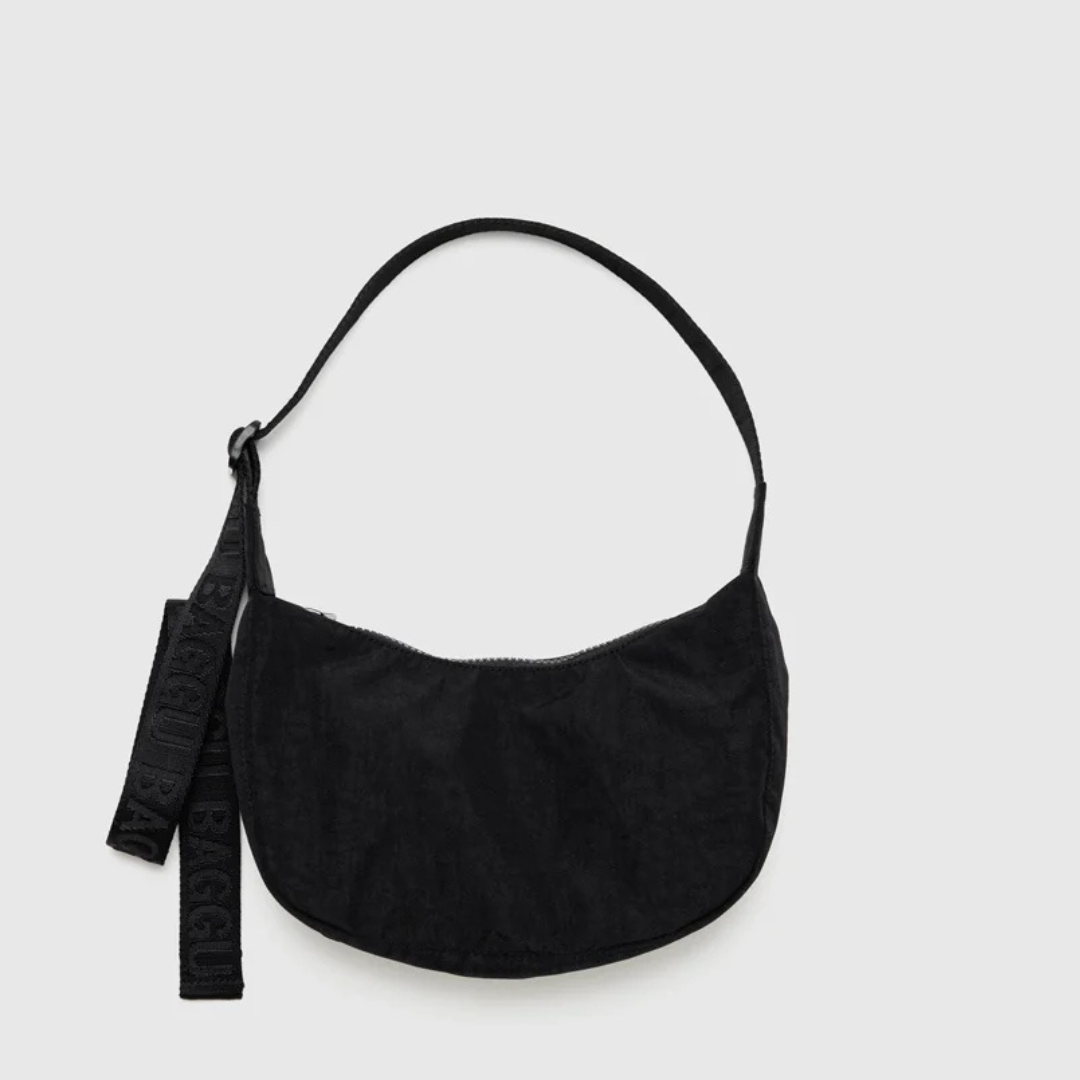 Crescent Black Nylon Bag