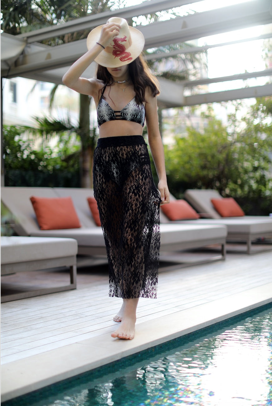 Beach Long Black Lace Skirt - KIDDING | Kids | Teens | Moms