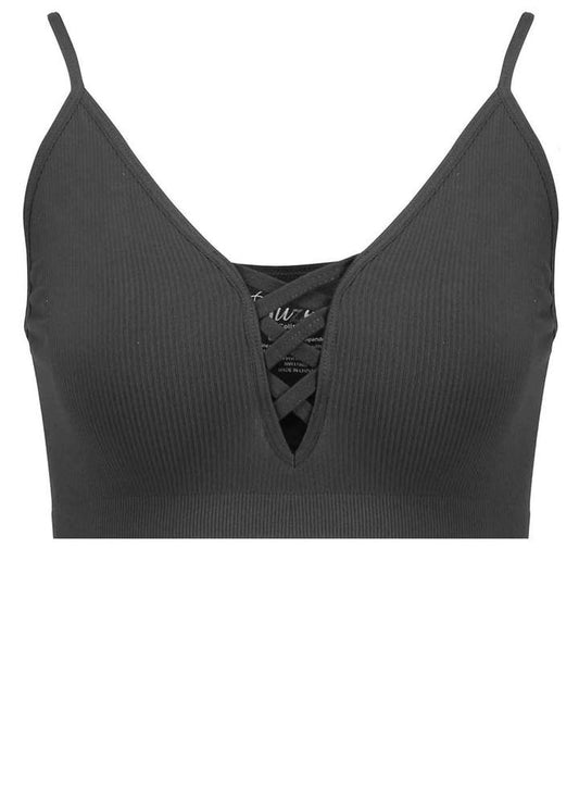 Black Ribbed Sports Bra - KIDDING | Kids | Teens | Moms