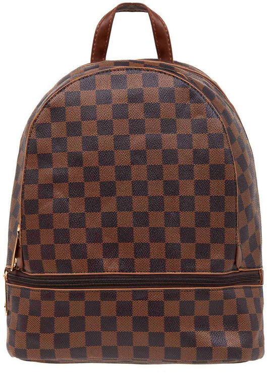 Brown Small Checker Backpack - KIDDING | Kids | Teens | Moms