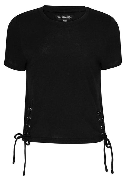 Girls Black Lace-Up Fitted Top - KIDDING | Kids | Teens | Moms