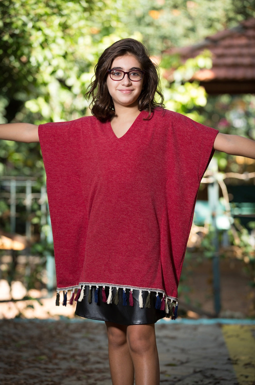 Kids Burgundy Poncho - KIDDING | Kids | Teens | Moms