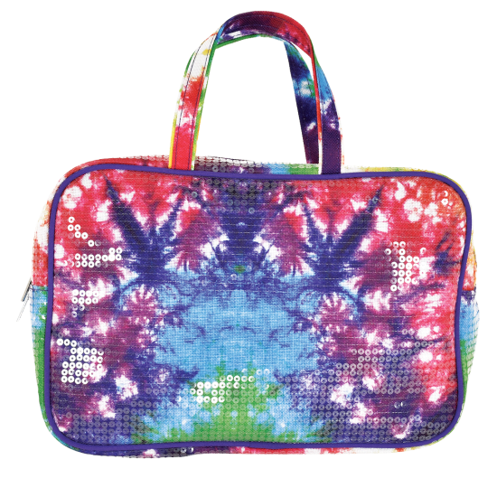 Rainbow Tie Dye Sequins Large Cosmetic Bag - KIDDING | Kids | Teens | Moms