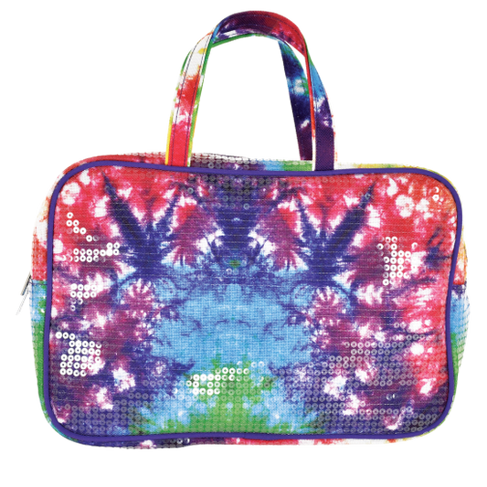 Rainbow Tie Dye Sequins Large Cosmetic Bag - KIDDING | Kids | Teens | Moms