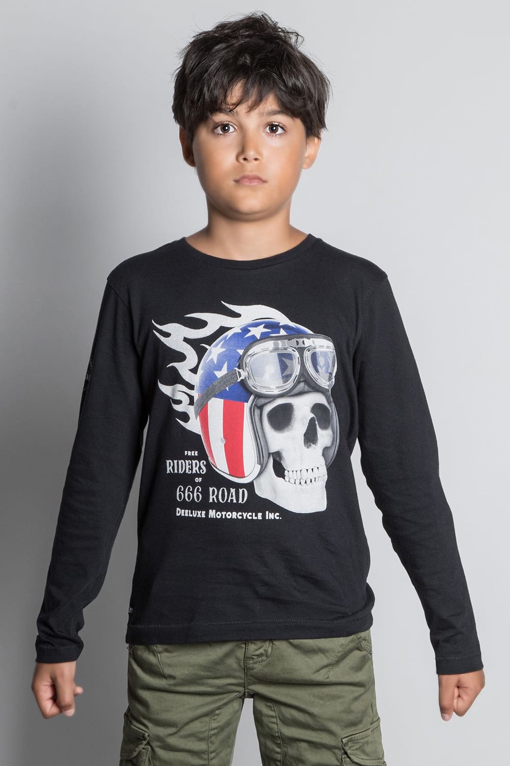 Skull Black Long Sleeve T-Shirt - KIDDING | Kids | Teens | Moms