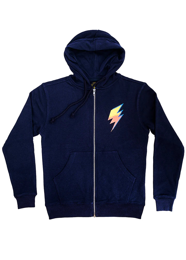 Navy Thunderbolt Zip Up Hoodie - KIDDING | Kids | Teens | Moms